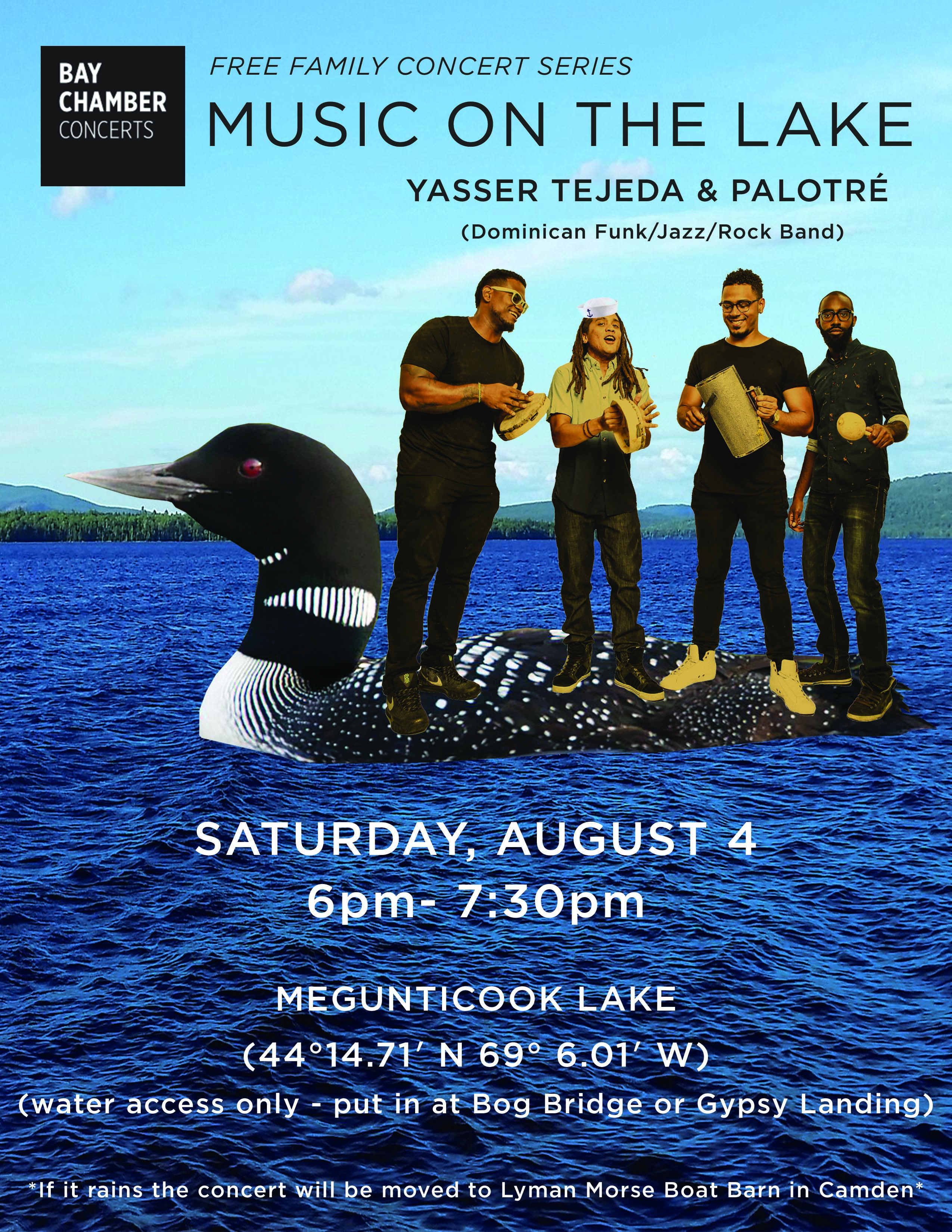 Event poster for Music on the Lake